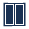 closed cabinet doors in navy blue featuring modern design and sleek lines perfect for storage with nine compartments